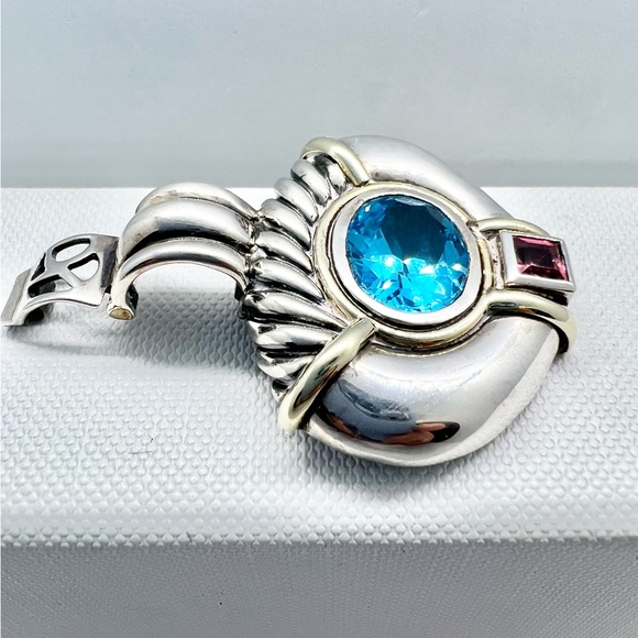 David Yurman Topaz and Tourmaline Enhancer Pendant - Picture 14 of 15